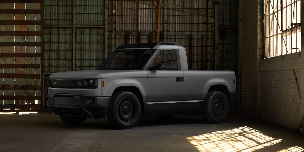 Slate's minimalist electric truck is embracing analog. Its design chief explains why.