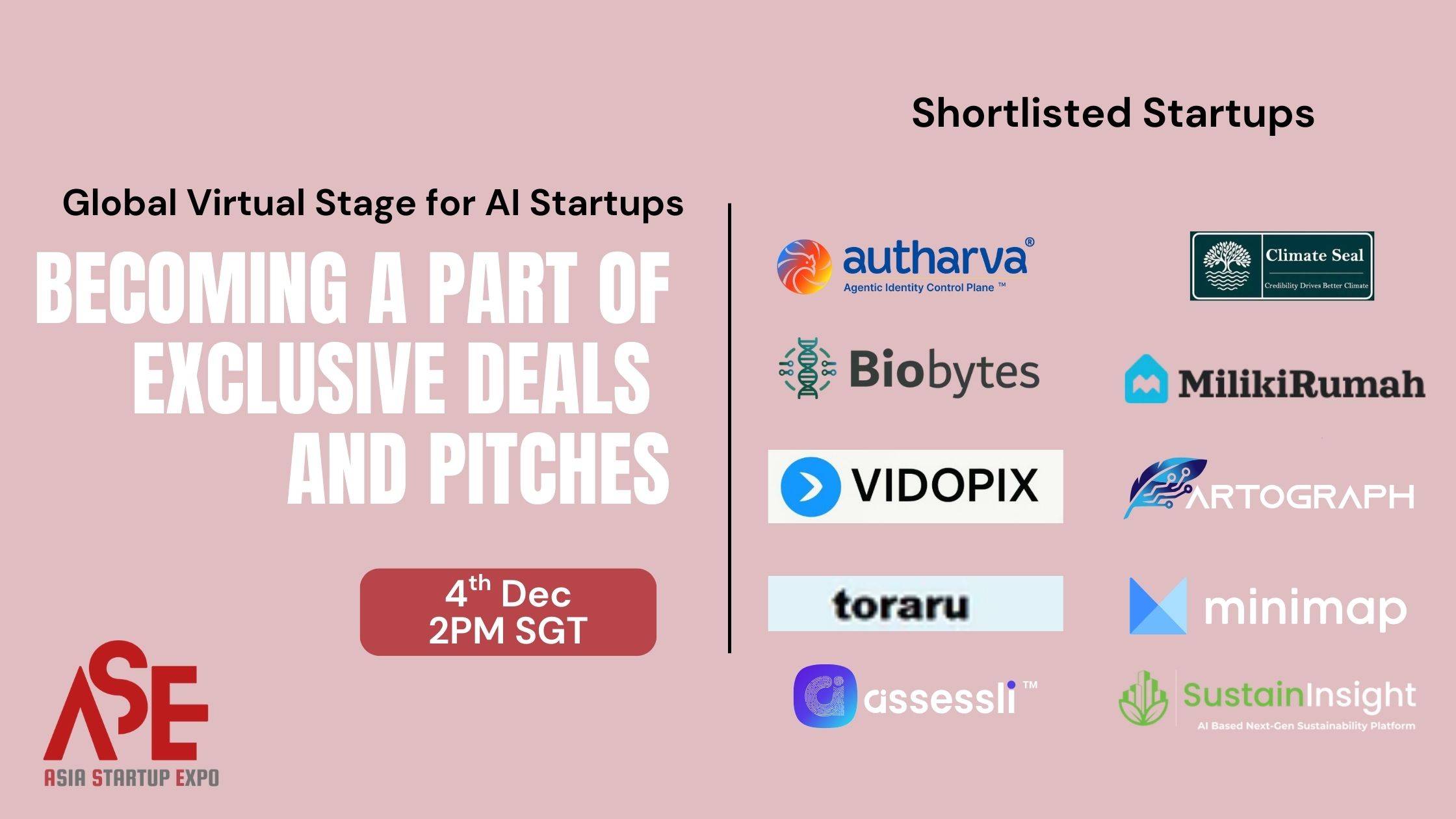 AsiaStartupExpo Q4 2025 Announces 10 Shortlisted Startups Across AI, HealthTech, Climate Tech, PropTech and More