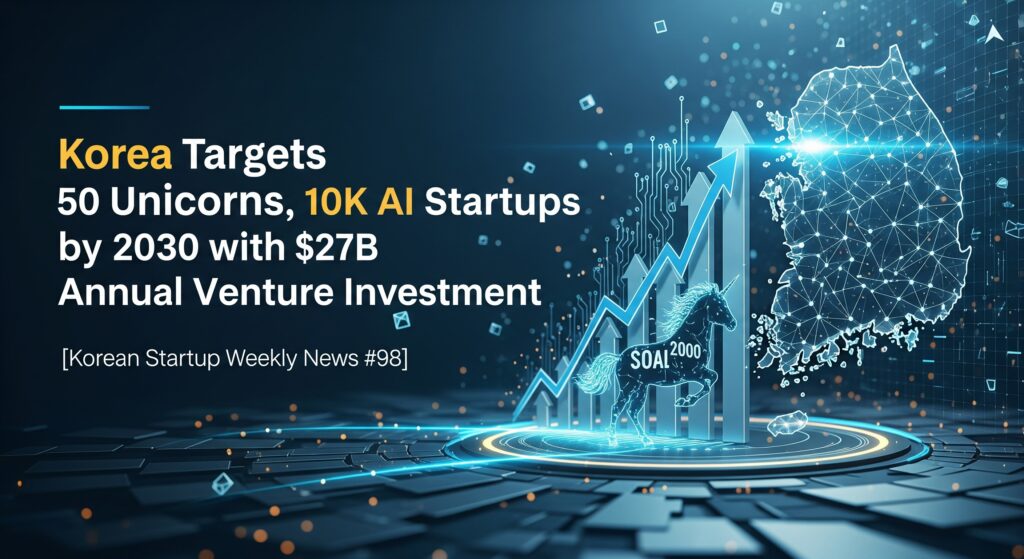 [Korean Startup Weekly News #98] Korea Targets 50 Unicorns, 10K AI Startups by 2030 with $27B Annual Venture Investment - WOWTALE
