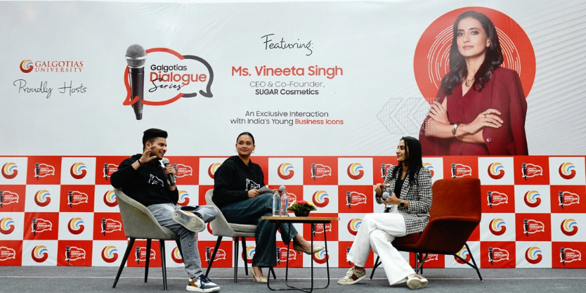 Startup leadership takes center stage at Galgotias University with Vineeta Singh in dialogue with students 