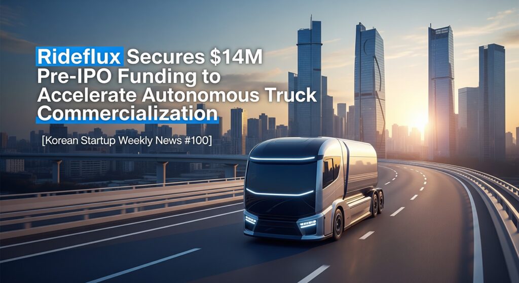 [Korean Startup Weekly News #100] Rideflux Secures $14M Pre-IPO Funding to Accelerate Autonomous Truck Commercialization - WOWTALE
