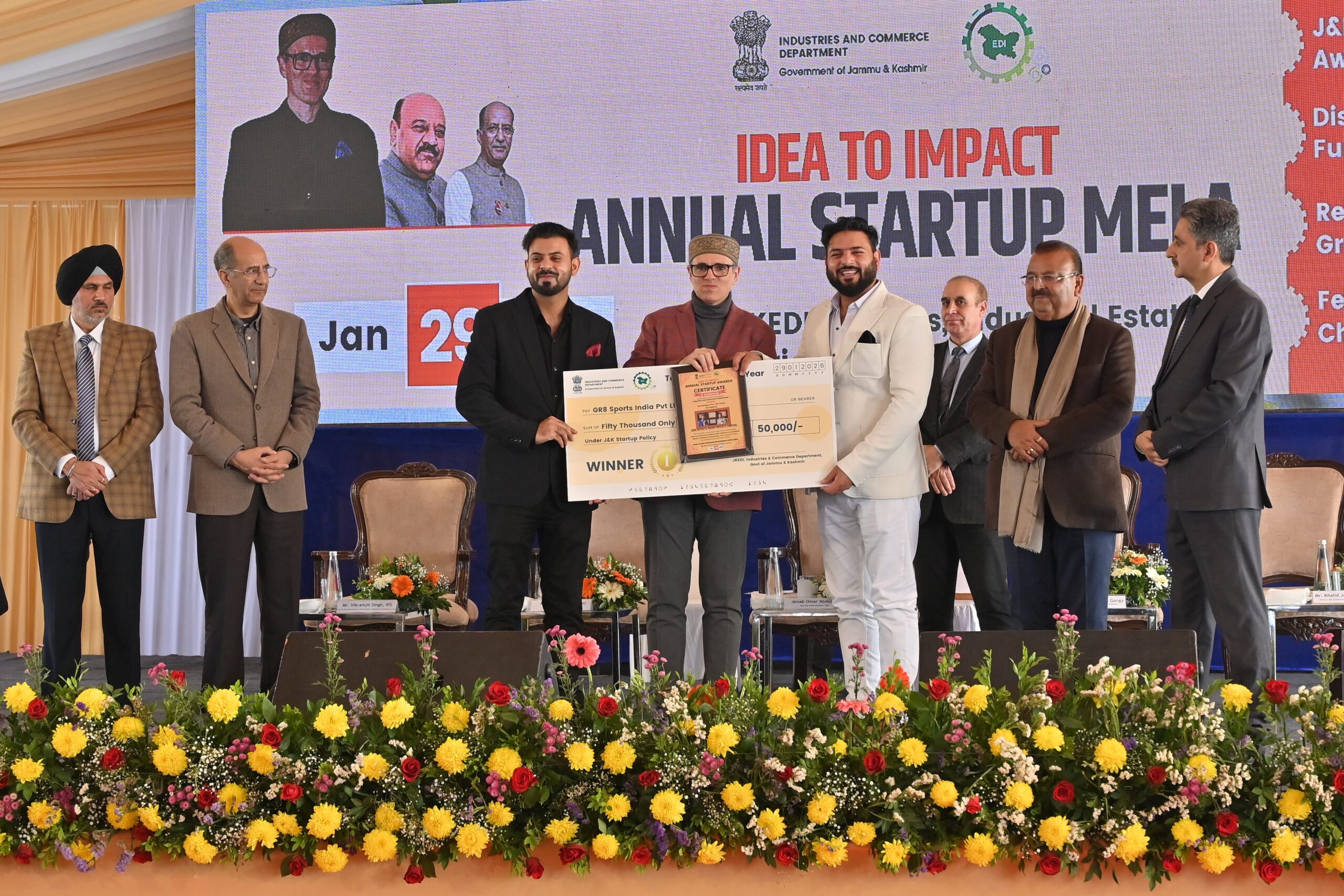 GR8 Sports India Clinches ‘Top Startup of the Year’ Honour at J&K Startup Mela - https://onlykashmir.in/