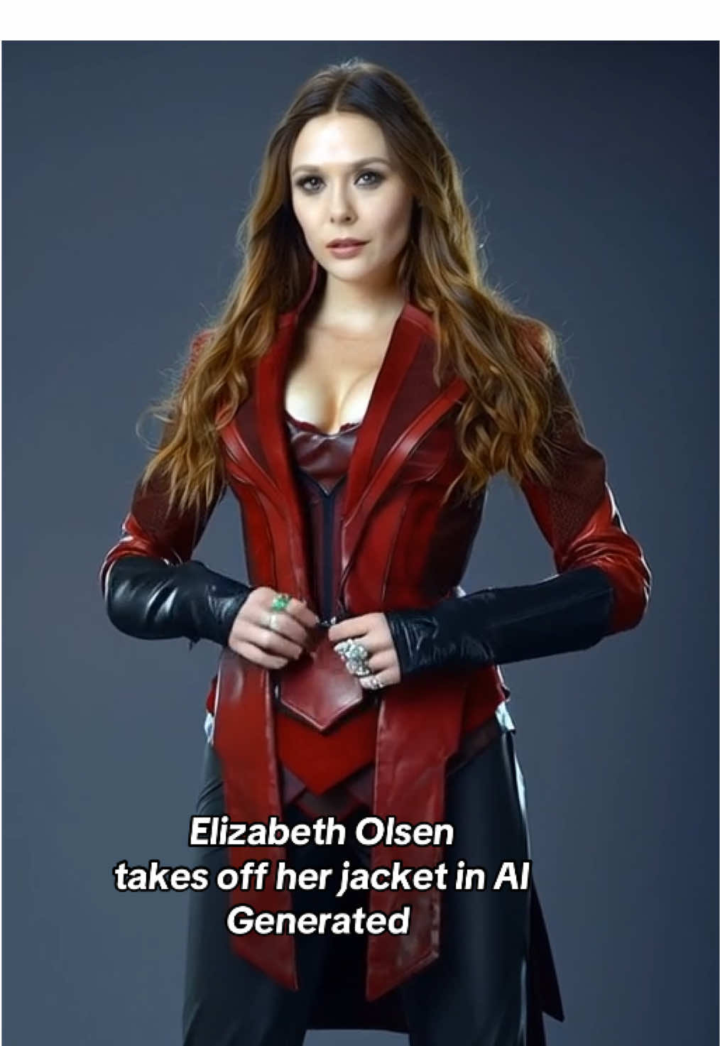 @superepicstudios1 #elizabetholsen Elizabeth Olsen takes off her jacket in AI Ge…