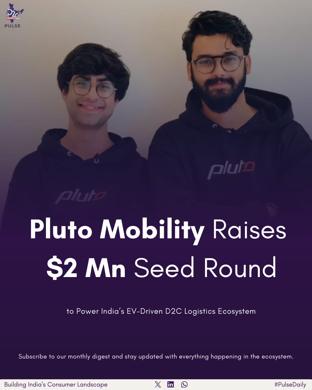 Pluto Mobility Raises $2 Mn Seed Round to Power India’s EV-Driven D2C Logistics Ecosystem – D2c Insider Pulse
