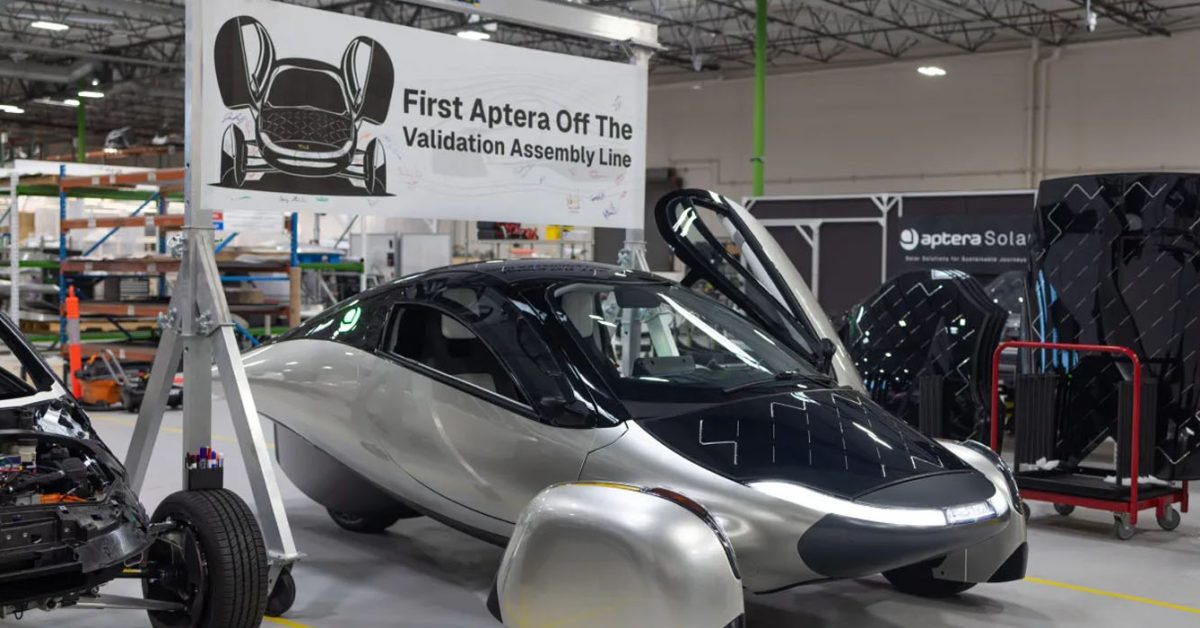 Aptera (SEV) completes first Solar EV build off its validation assembly line