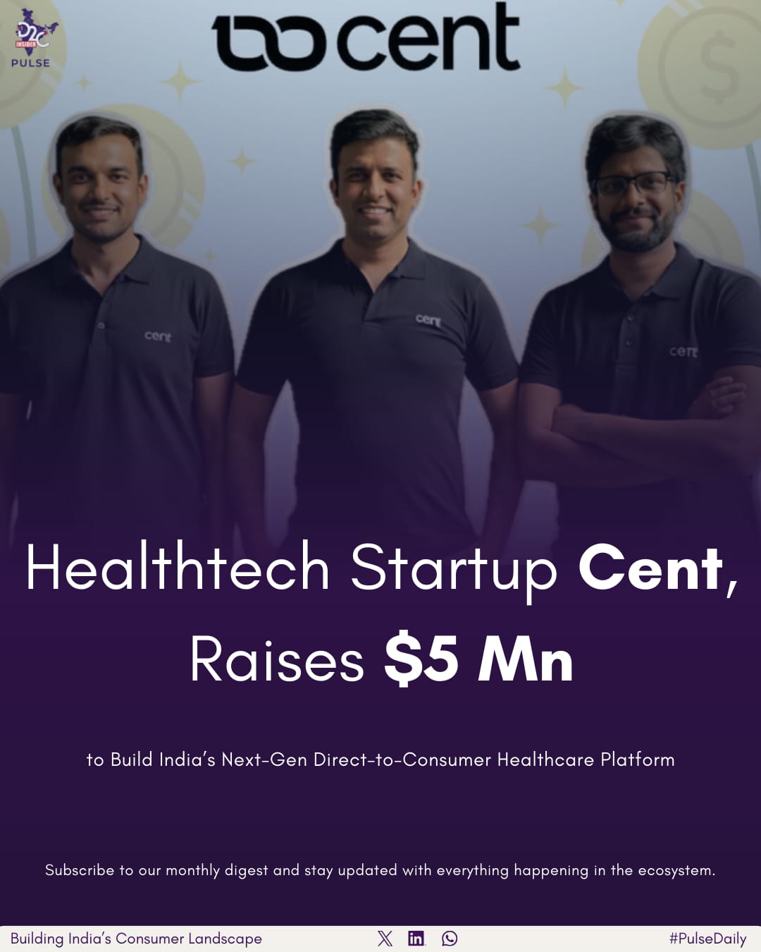 Healthtech Startup Cent, Raises $5 Million to Build India’s Next-Gen Direct-to-Consumer Healthcare Platform – D2c Insider Pulse