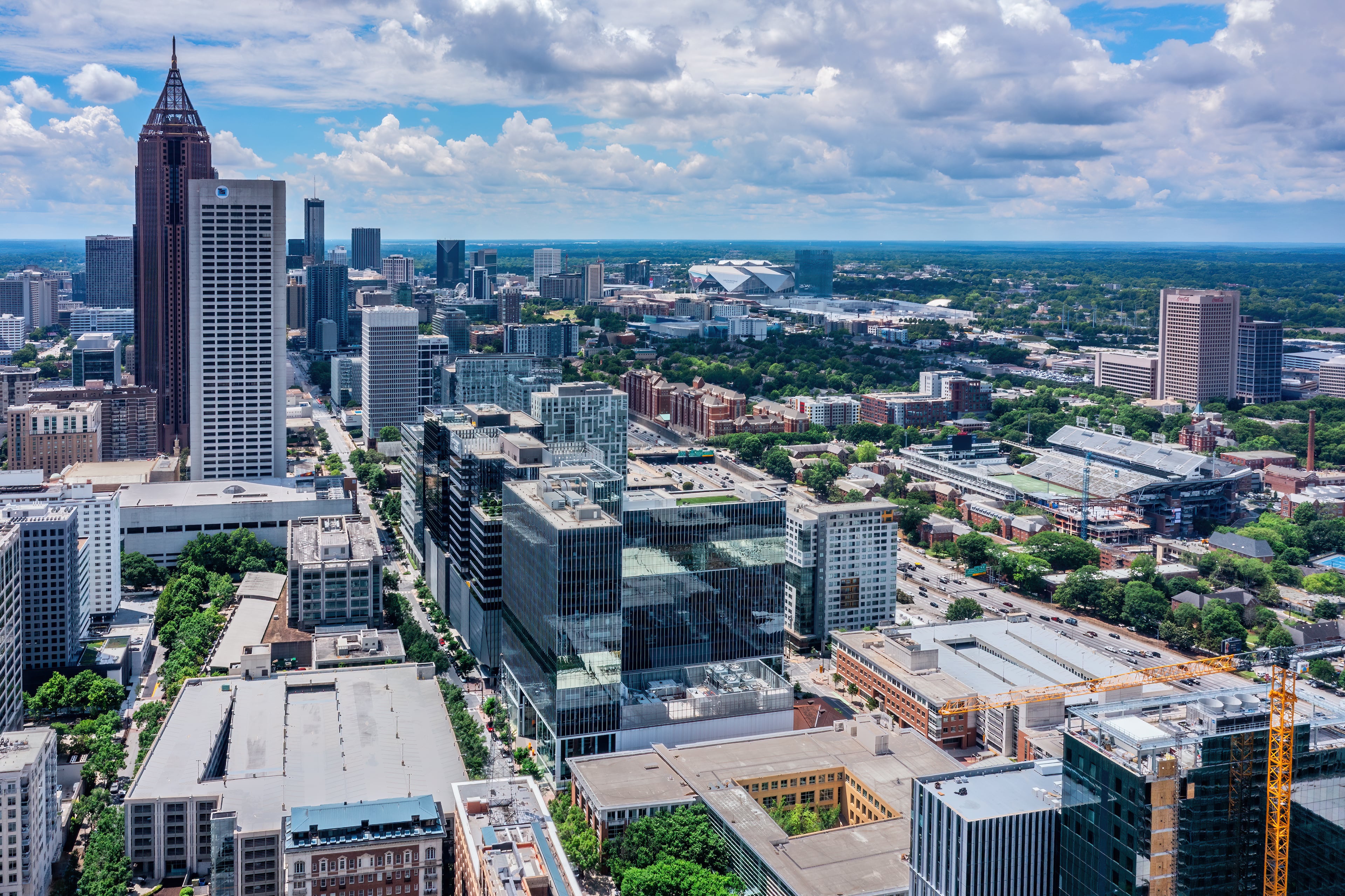 Travelers Cos. and Duracell have also opened innovation and research hubs within Coda at Tech Square, which also contains a WeWork coworking space. (Courtesy of Portman Holdings)