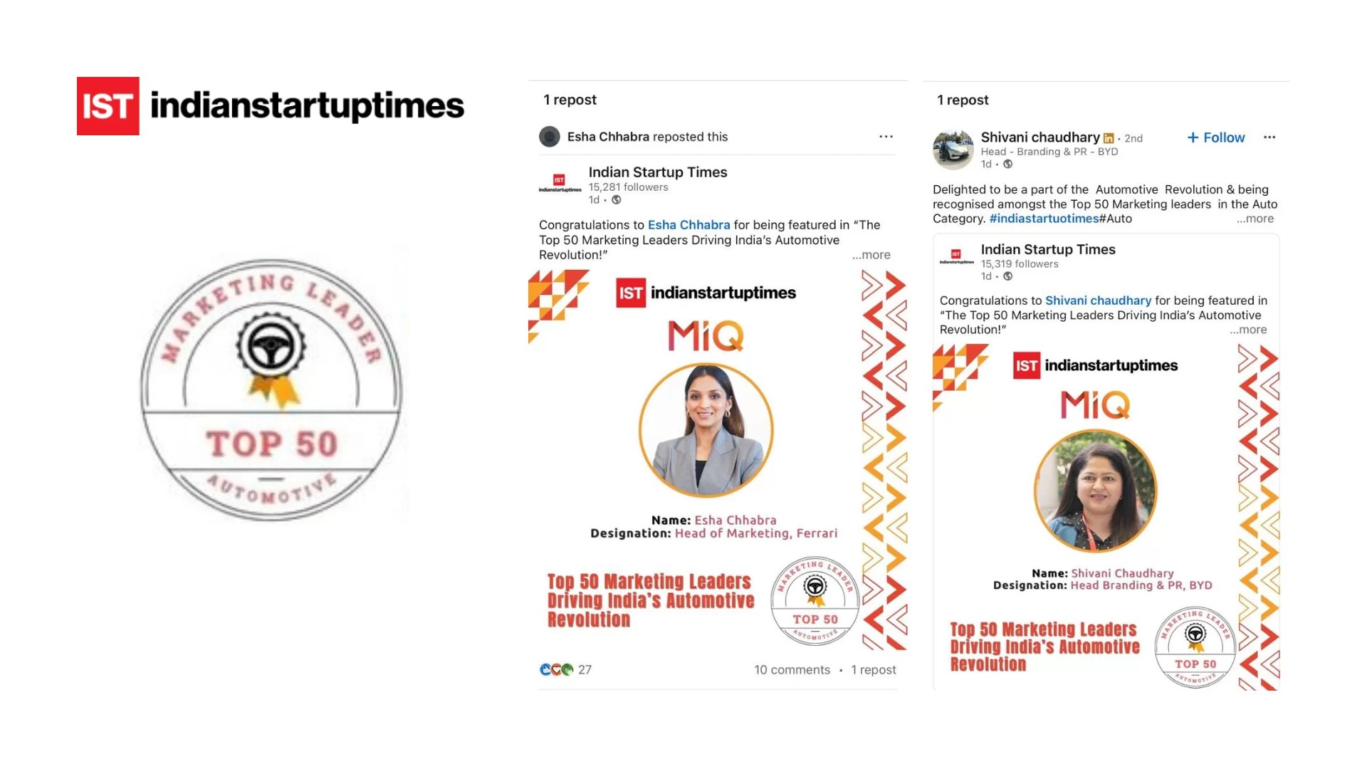 Top 50 Marketing Leaders Driving India’s Automotive Revolution - Indian Startup Times