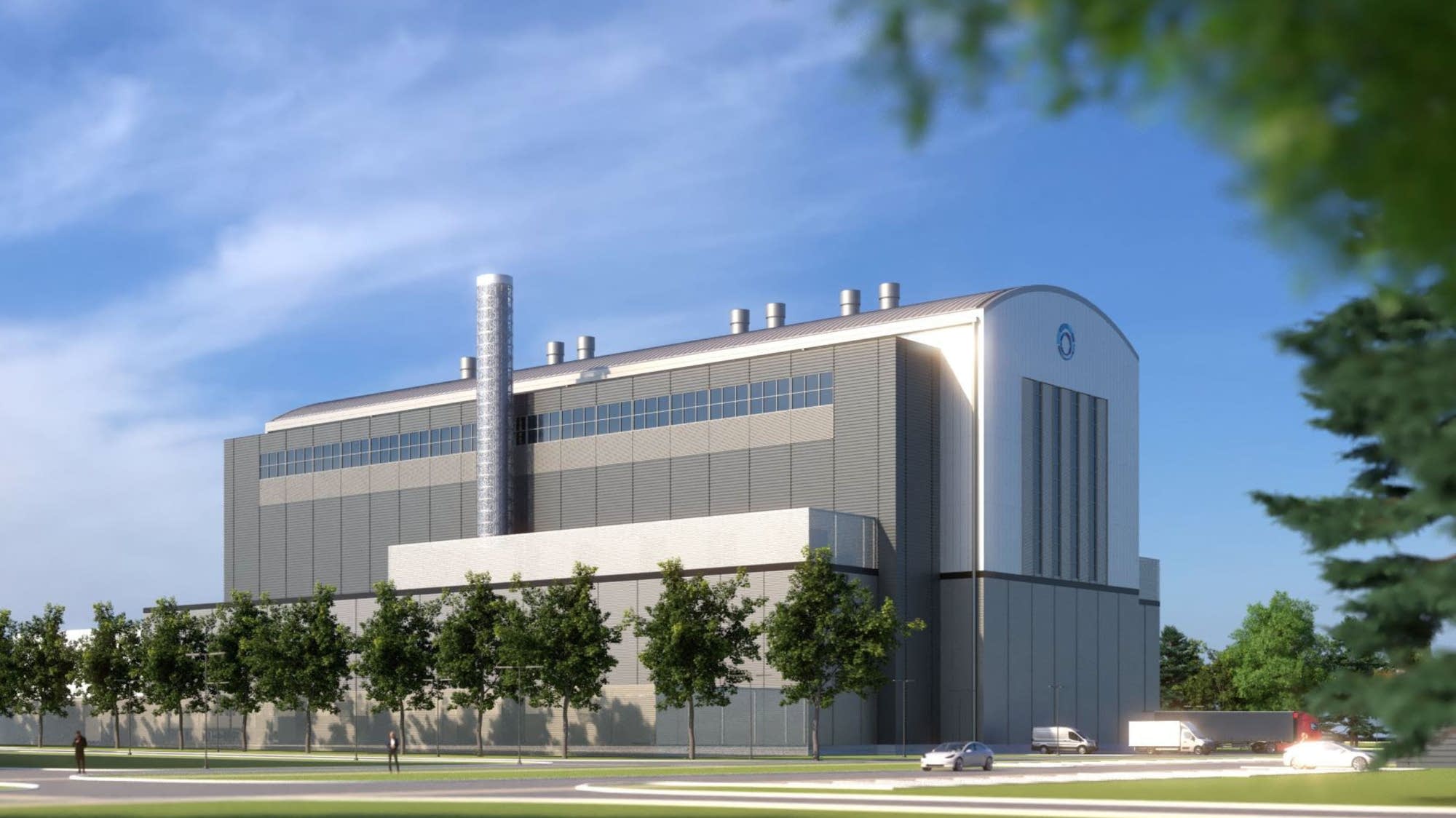 An architect's rendering of the Kairos Power Hermes 2 nuclear facility, scheduled for completion by 2030.