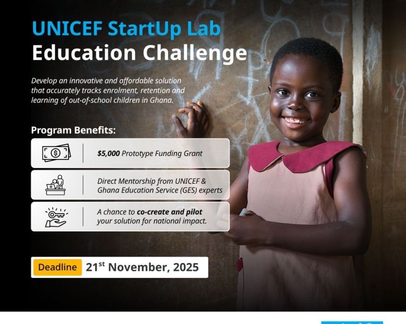 Call For Applications: UNICEF StartUp Lab Education Challenge 2025 – - M