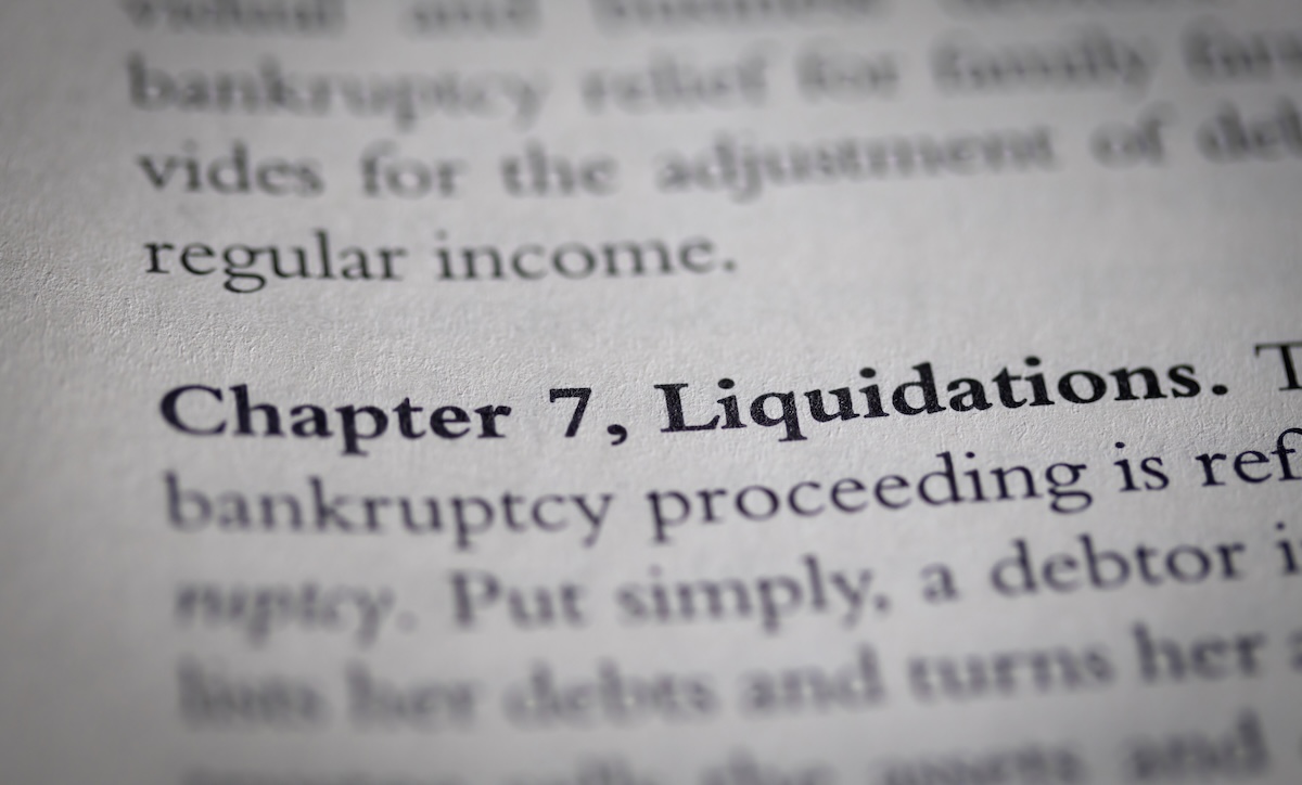printed page on Capter 7 bankruptcy