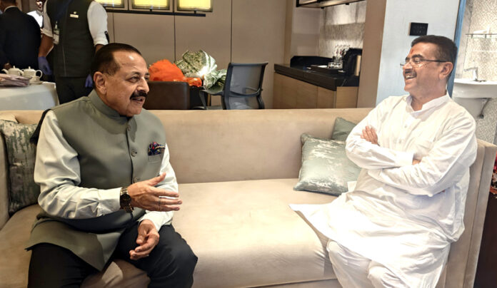 Union Minister Dr Jitendra Singh in a meeting with Suvendu Adhikari, Chief Minister West Bengal at Kolkata on Tuesday. Union Minister Dr Jitendra Singh in a meeting with Suvendu Adhikari, Chief Minister West Bengal at Kolkata on Tuesday.