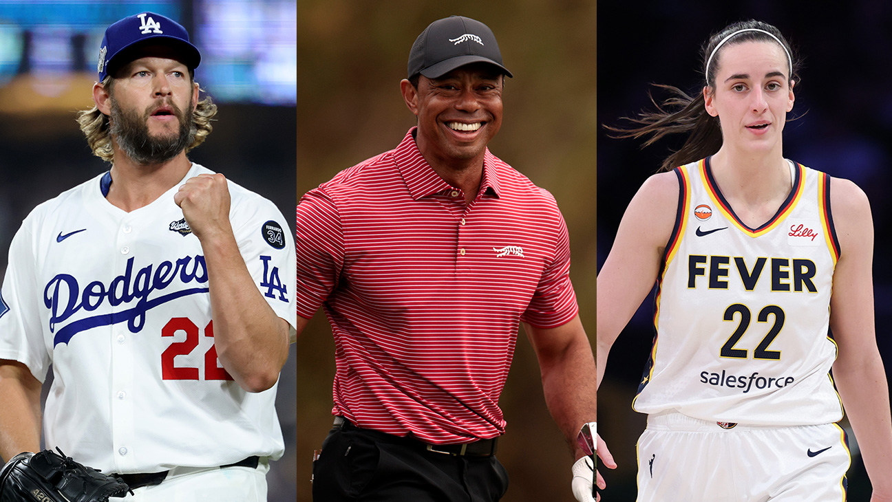 Clayton Kershaw, Tiger Woods, and Caitlin Clark