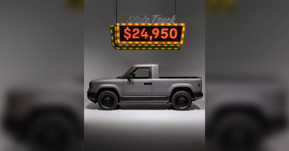 Slate Auto's electric truck starts at $24,950 with 205 miles of range