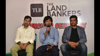 The Land Bankers founder Amarendra Sahu (middle) during the launch of the platform in Bhubaneswar on Saturday Odisha startup launches AI-backed platform to tackle land related disputes
