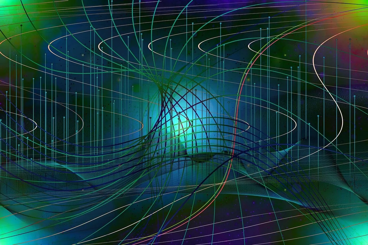 quantum computer, entanglement, lines, abstract, superposition, algorithm, quantum error correction, quantum supremacy, simulator, quantum field theory, chromodynamics, gravity