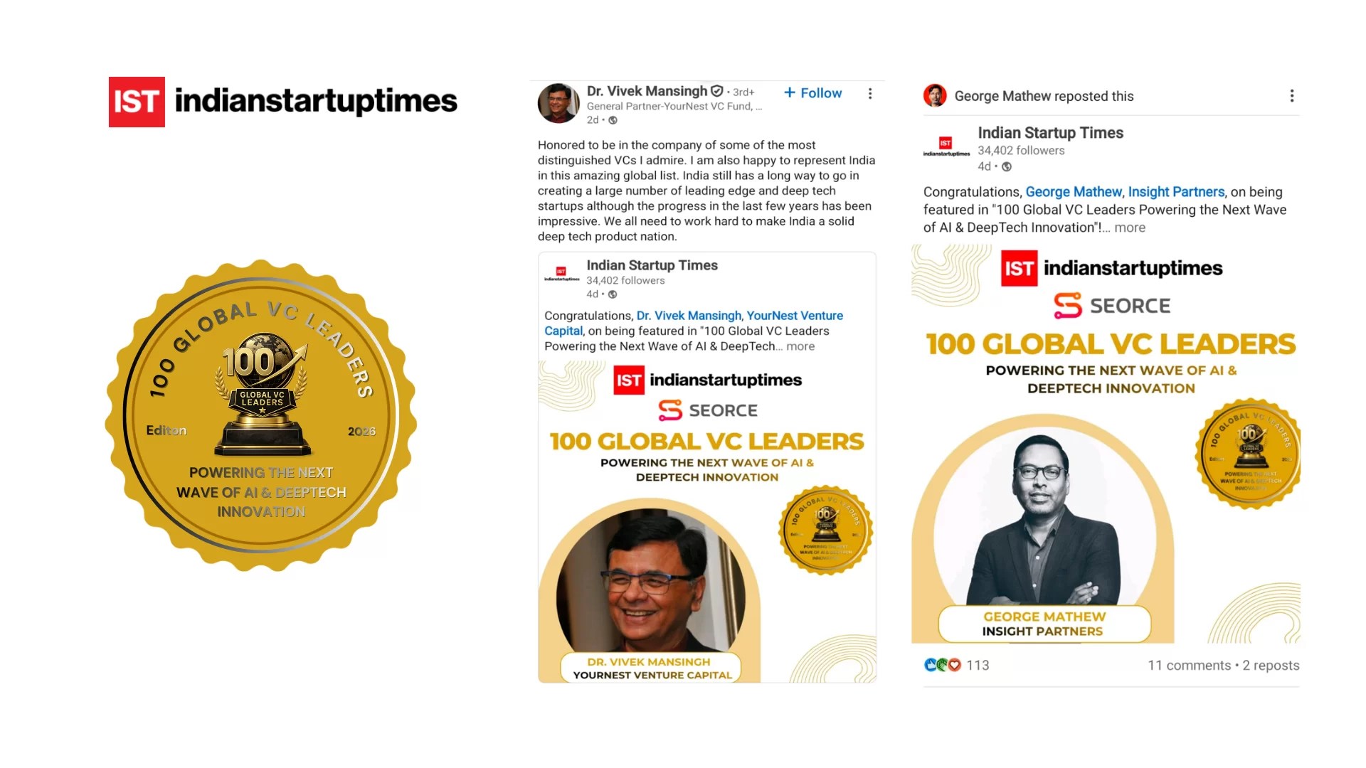 100 Global VC Leaders Powering the Next Wave of AI & DeepTech Innovation - Indian Startup Times