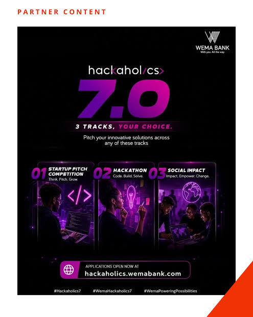 Call for Applications: WEMA Bank Hackaholics Hackathon 7.0 for African -