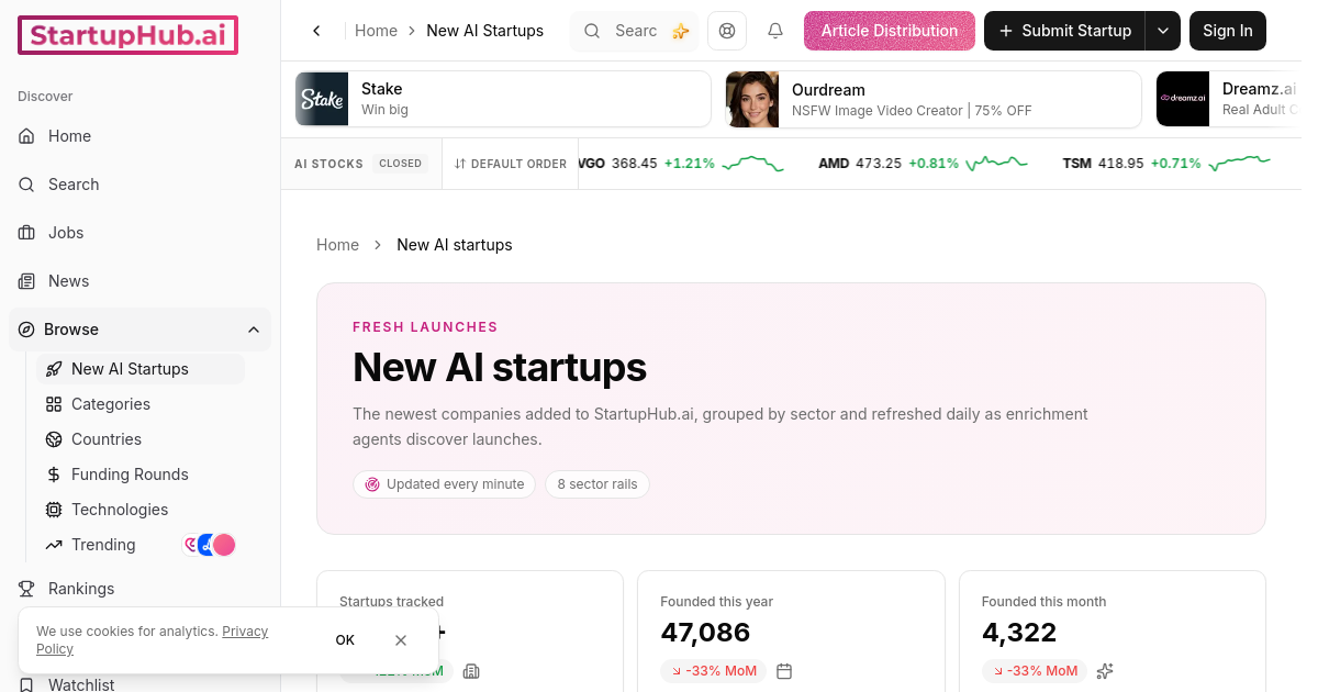 New AI Startups 2026 — Recently Launched Companies