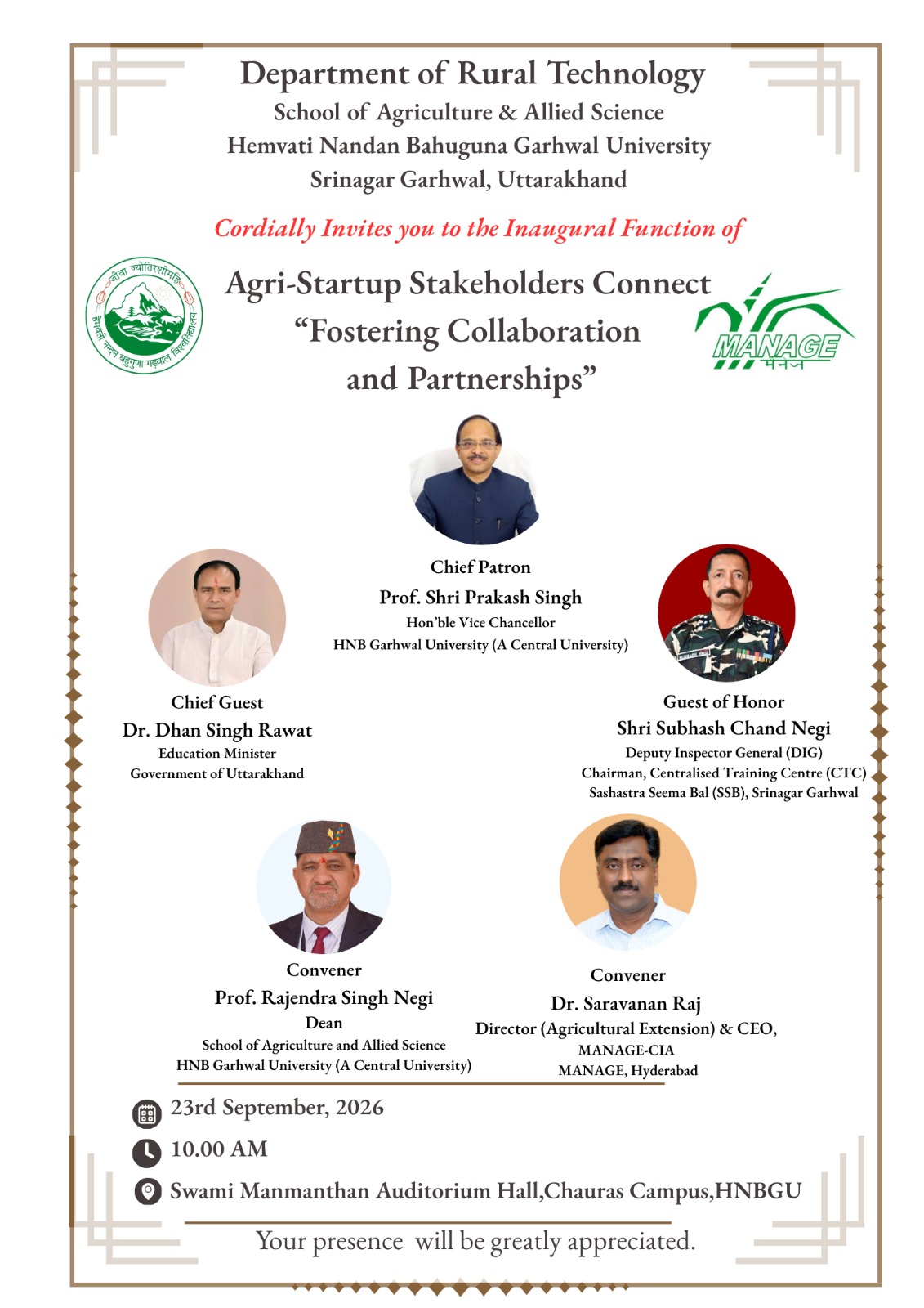 Garhwal University to Host Agri-Startup Stakeholders Connect today