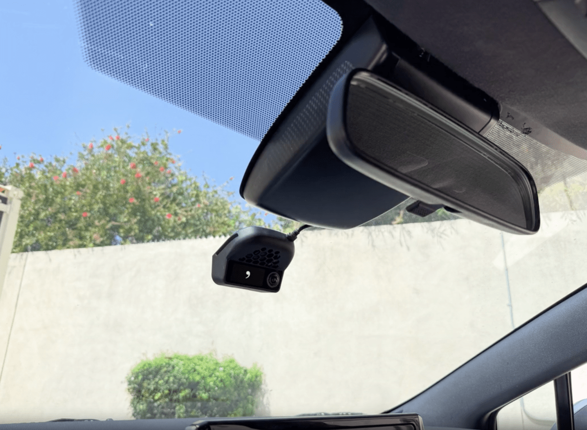 rearview mirror of car