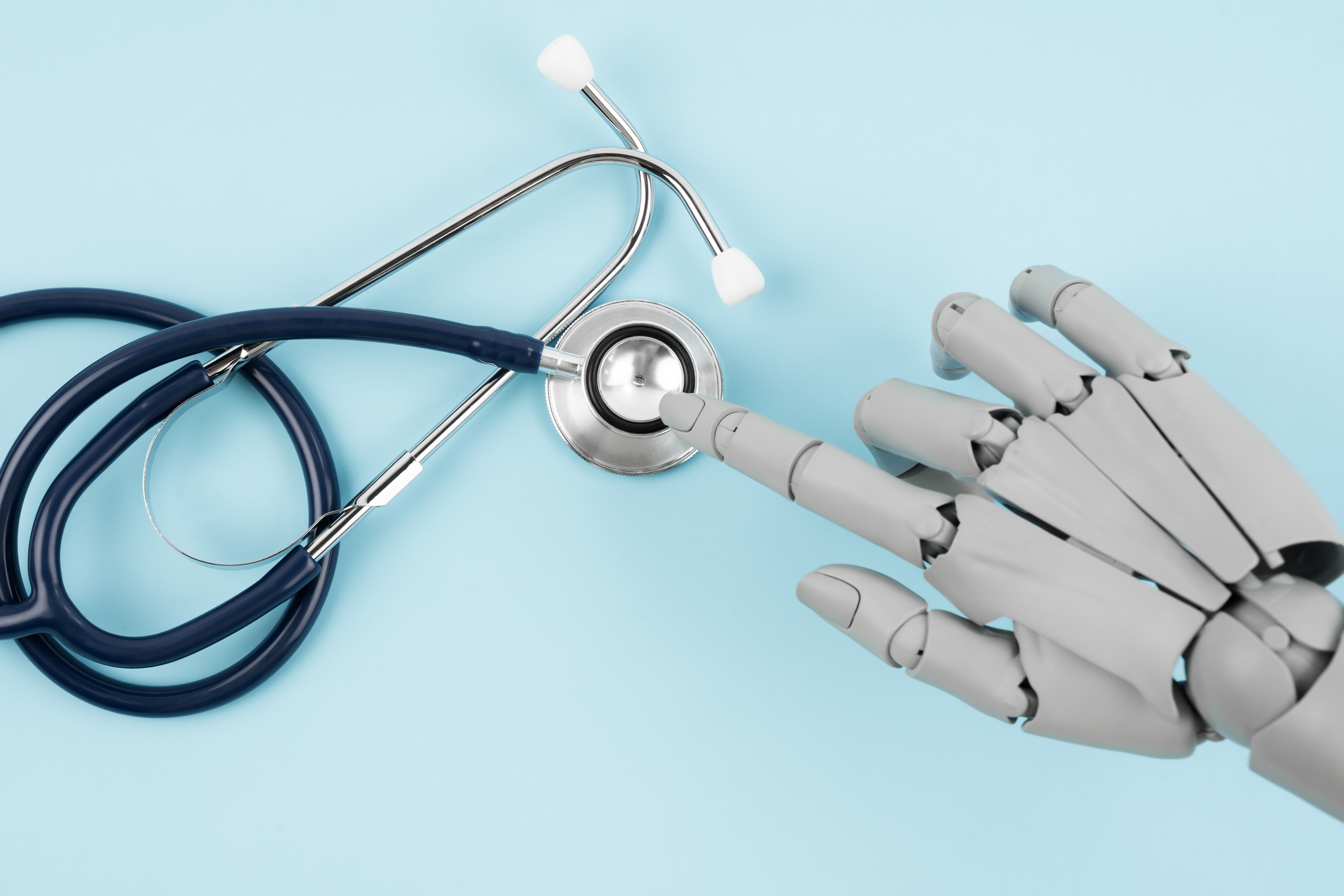 Robot hand with stethoscope