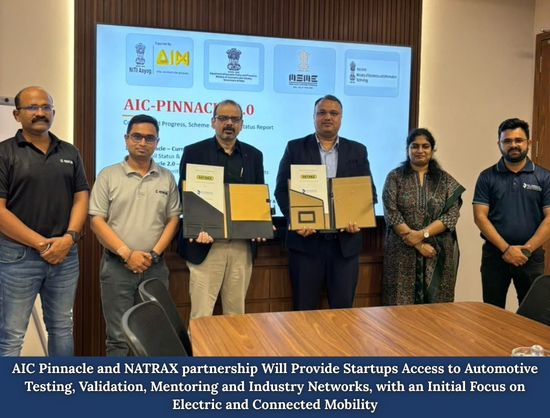 AIC Pinnacle, NATRAX Sign MoU to Support EV Startup Innovation - Asia Pacific | Energetica India Magazine